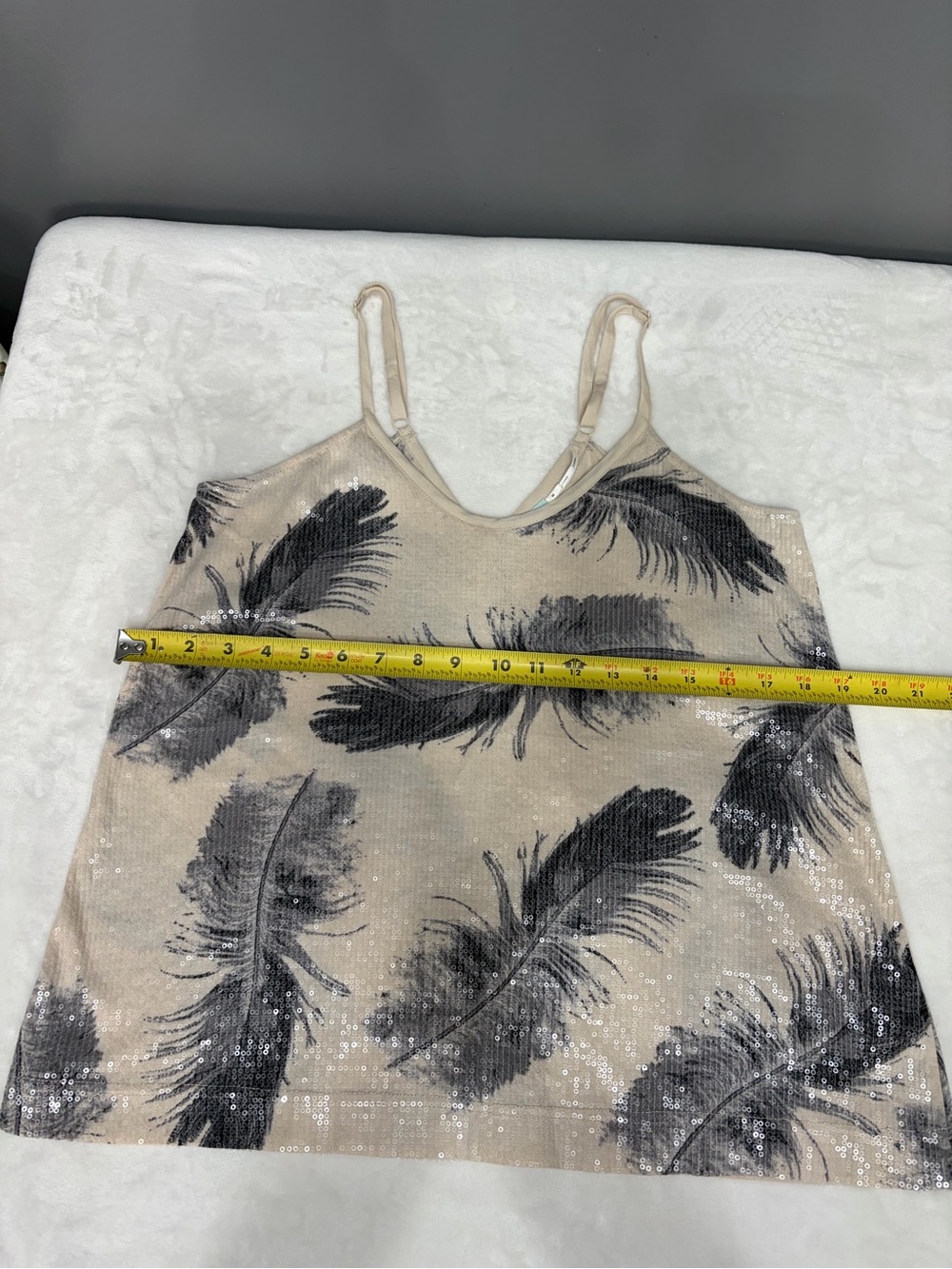 Urban Outfitters Kimchi Blue Feather Sequin Cami Tank Top Medium Cottagecore Y2K - Picture 15 of 17